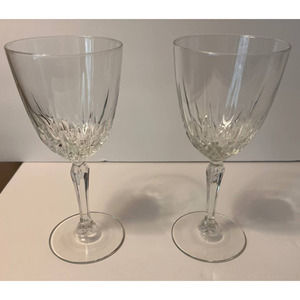 Luminary Crystal Wine Glasses‎ Set of 2 7" Tall x 3" Wide